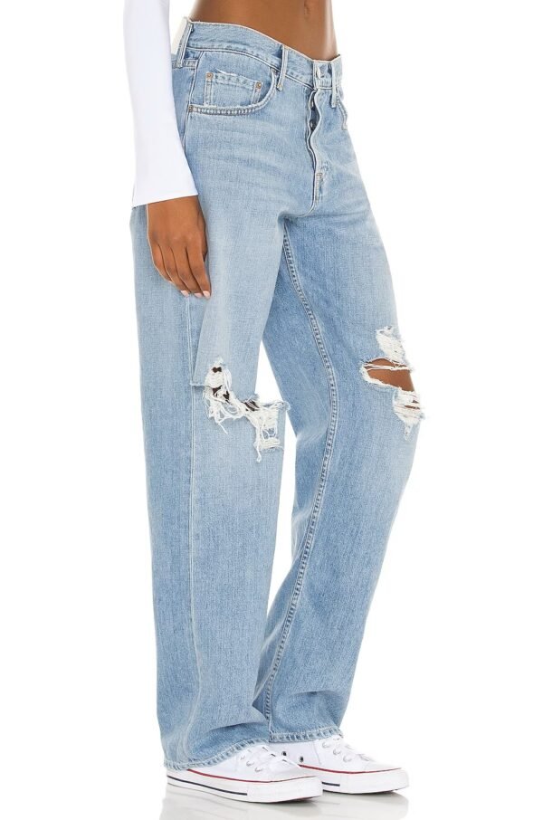 Image of Bella Low Rise Boyfriend Jeans - Relaxed fit denim in a casual yet stylish setting