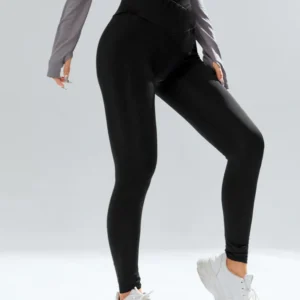 Image of SHEIN Solid High Waist Leggings, showcasing their sleek design and high waistband for a comfortable and flattering fit.